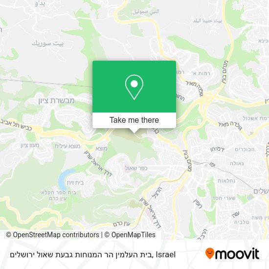 בית העלמין הר המנוחות גבעת שאול ירושלים map