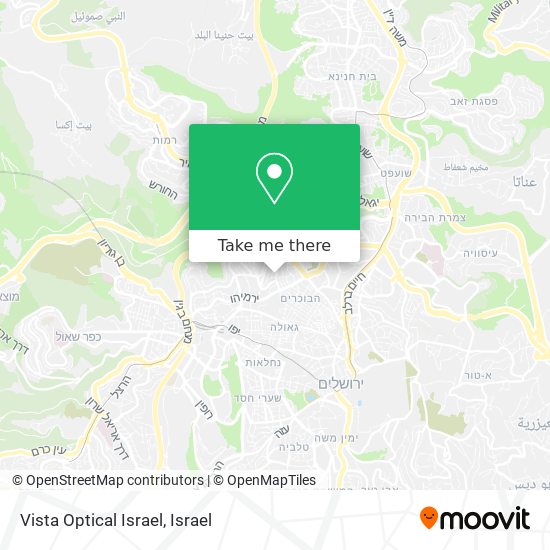 Vista Optical Israel map