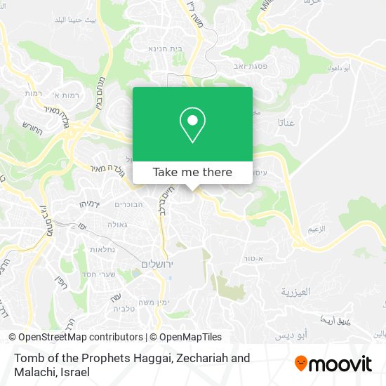 Tomb of the Prophets Haggai, Zechariah and Malachi map