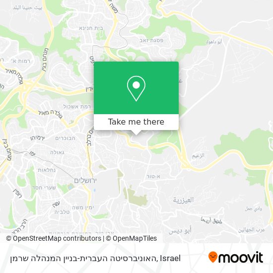 האוניברסיטה העברית-בניין המנהלה שרמן map