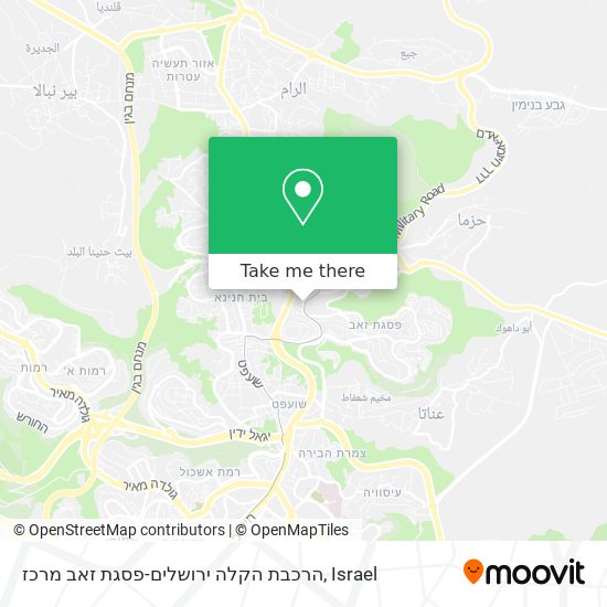 Карта הרכבת הקלה ירושלים-פסגת זאב מרכז