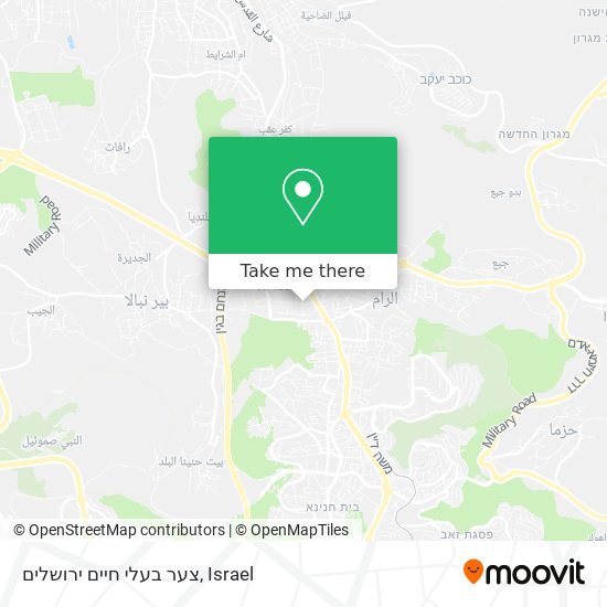 צער בעלי חיים ירושלים map