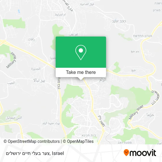צער בעלי חיים ירושלים map