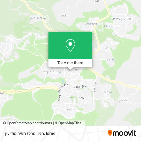 Карта חניון מרכז העיר מודיעין