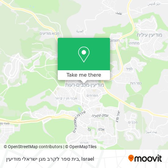 Карта בית ספר לקרב מגן ישראלי מודיעין