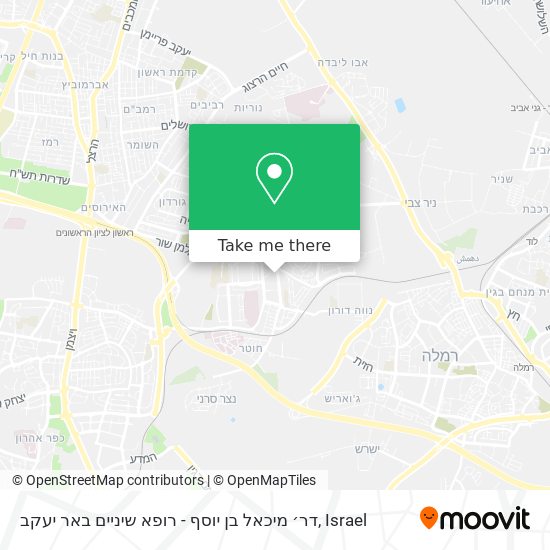 Карта דר׳ מיכאל בן יוסף - רופא שיניים באר יעקב