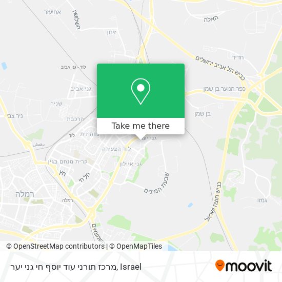 Карта מרכז תורני עוד יוסף חי גני יער