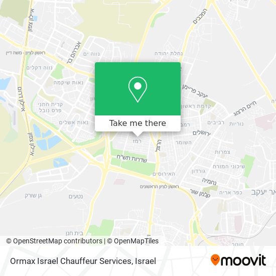 Ormax Israel Chauffeur Services map