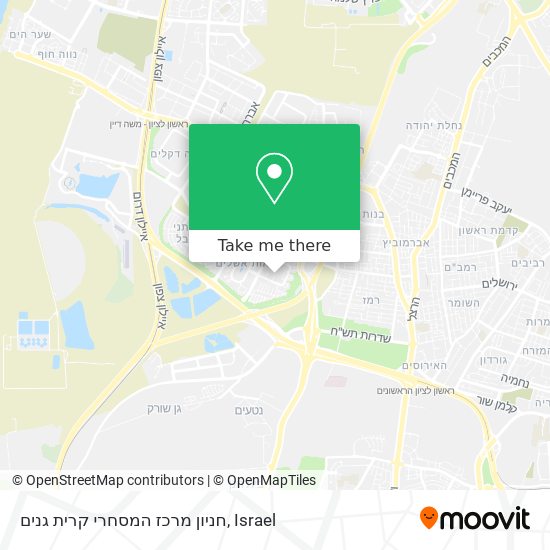 Карта חניון מרכז המסחרי קרית גנים