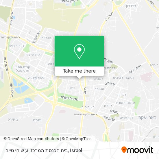 Карта בית הכנסת המרכזי ע ש חי טייב