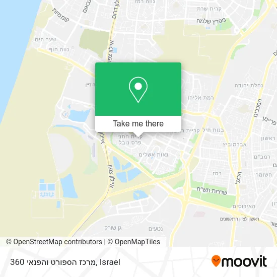 360 מרכז הספורט והפנאי map