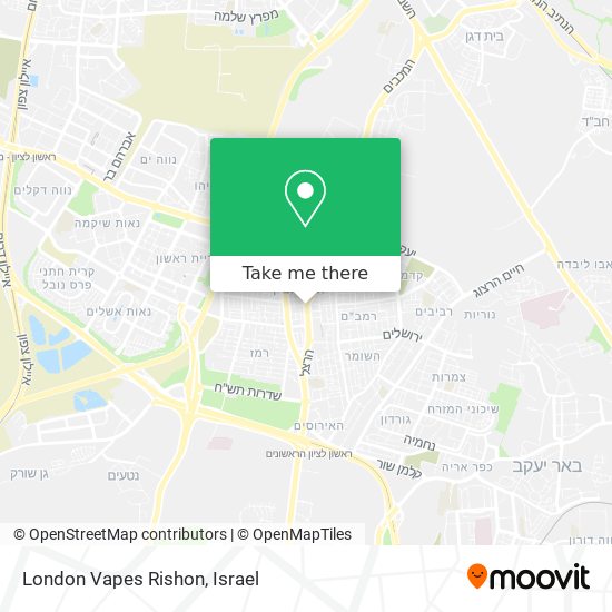 Карта London Vapes Rishon