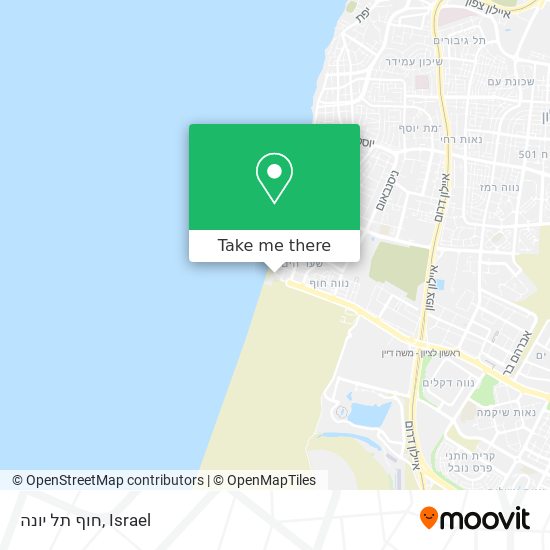 חוף תל יונה map