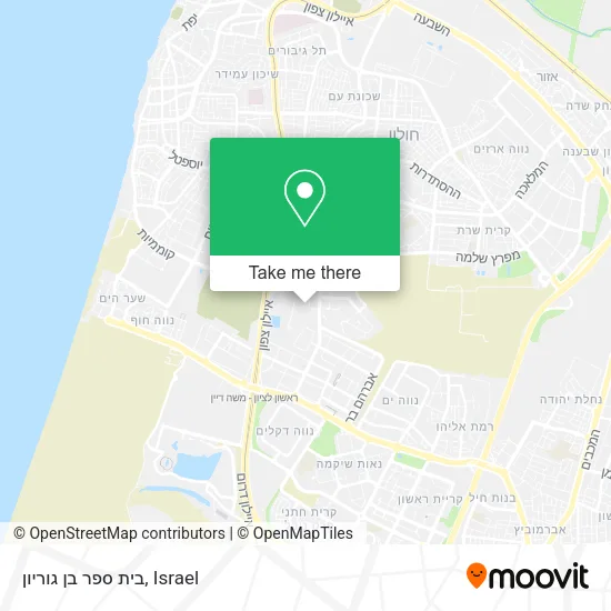 Карта בית ספר בן גוריון