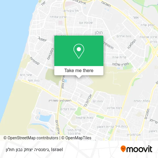Карта גימנסיה יצחק נבון חולון