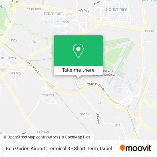 Ben Gurion Airport, Terminal 3 - Short Term map