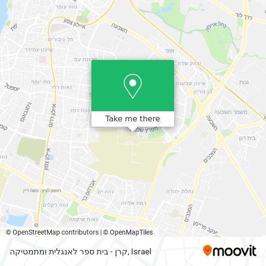 קרן - בית ספר לאנגלית ומתמטיקה map