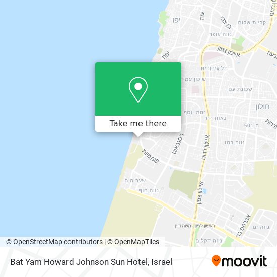 Bat Yam Howard Johnson Sun Hotel map