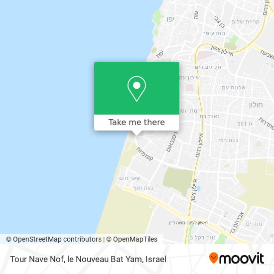 Карта Tour Nave Nof, le Nouveau Bat Yam