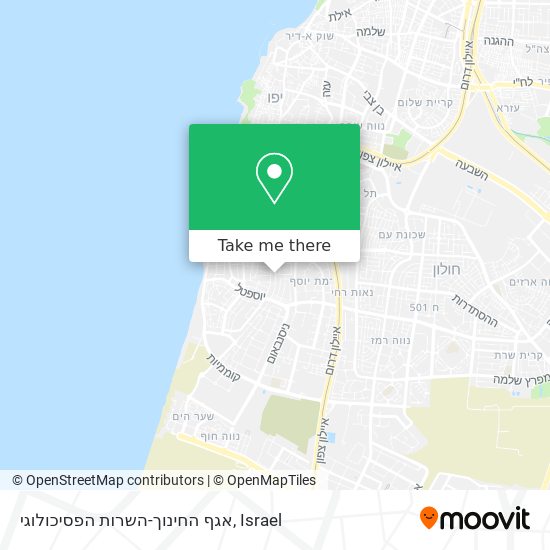 אגף החינוך-השרות הפסיכולוגי map