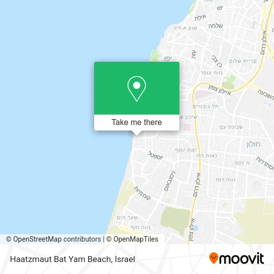 Карта Haatzmaut Bat Yam Beach