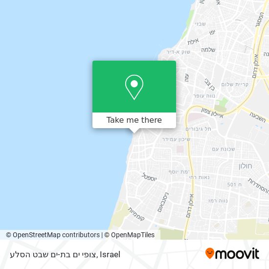 צופי ים בת-ים שבט הסלע map