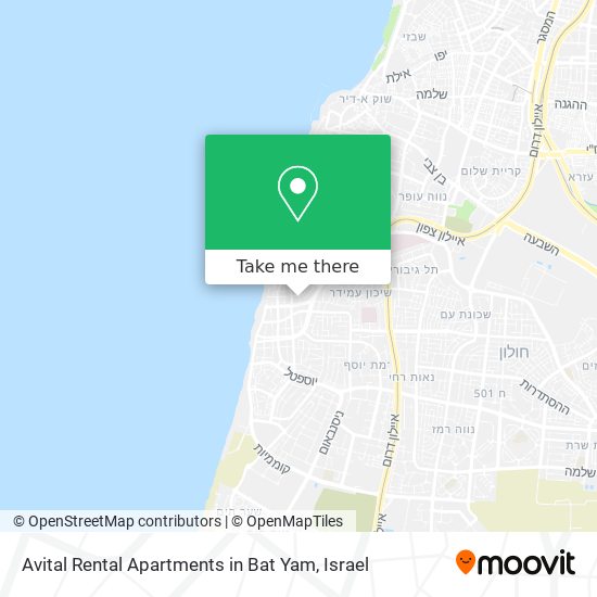 Avital Rental Apartments in Bat Yam map