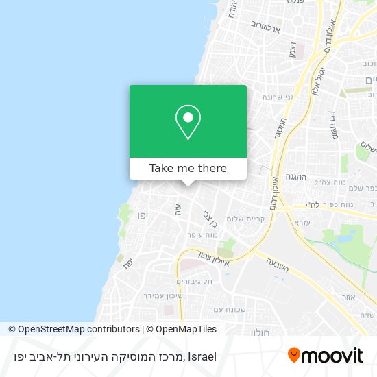 Карта מרכז המוסיקה העירוני תל-אביב יפו