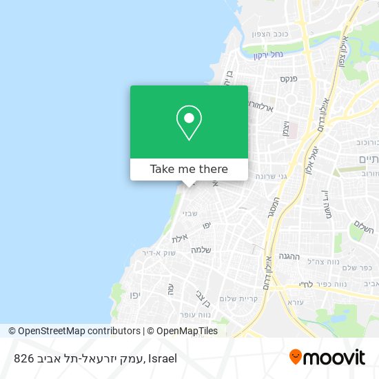 Карта 826 עמק יזרעאל-תל אביב