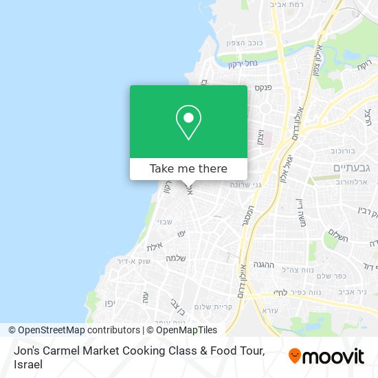 Jon's Carmel Market Cooking Class & Food Tour map