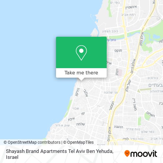Shayash Brand Apartments Tel Aviv Ben Yehuda map