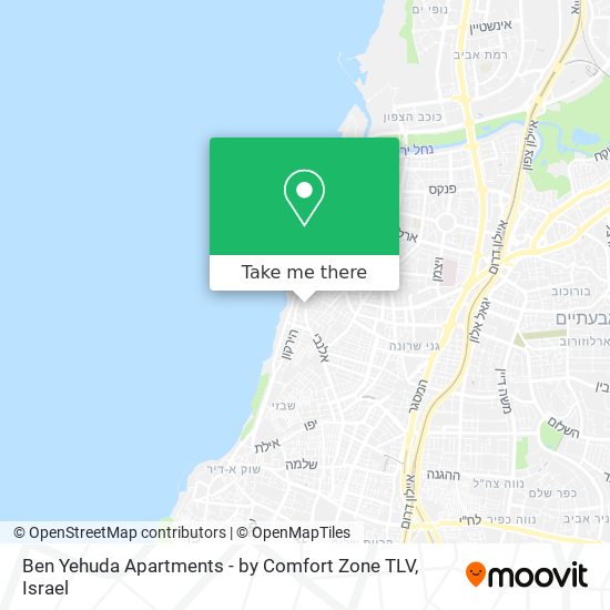 Карта Ben Yehuda Apartments - by Comfort Zone TLV