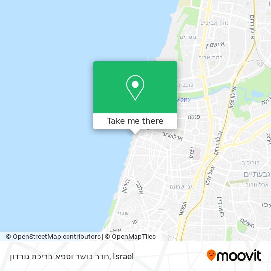חדר כושר וספא בריכת גורדון map