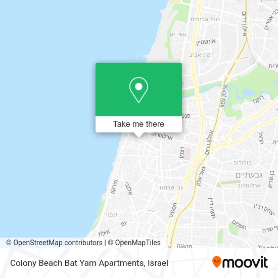Карта Colony Beach Bat Yam Apartments