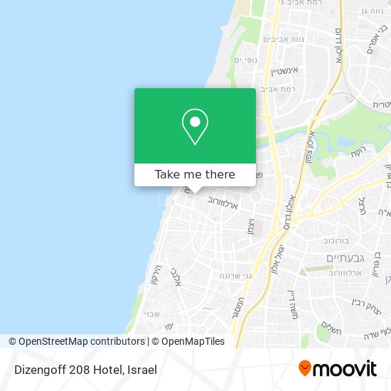 Dizengoff 208 Hotel map