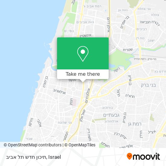 Карта תיכון חדש תל אביב