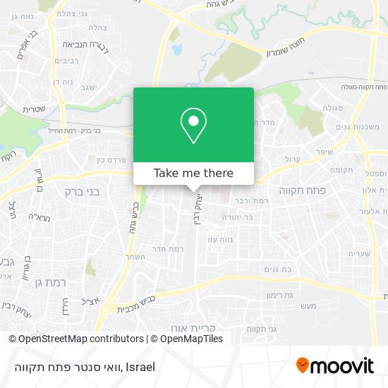 Карта וואי סנטר פתח תקווה