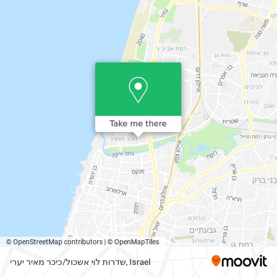 Карта שדרות לוי אשכול/כיכר מאיר יערי