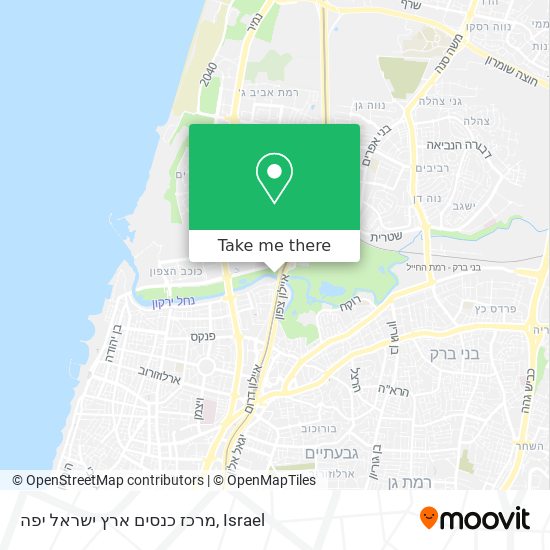 Карта מרכז כנסים ארץ ישראל יפה