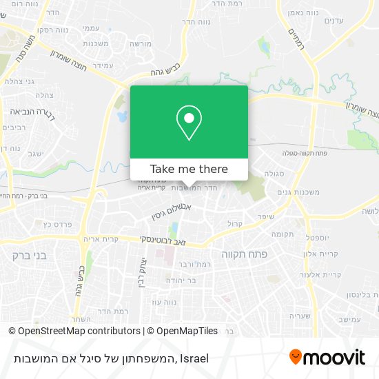 המשפחתון של סיגל אם המושבות map