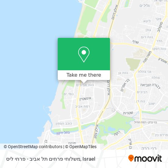 Карта משלוחי פרחים תל אביב - פרחי ליס