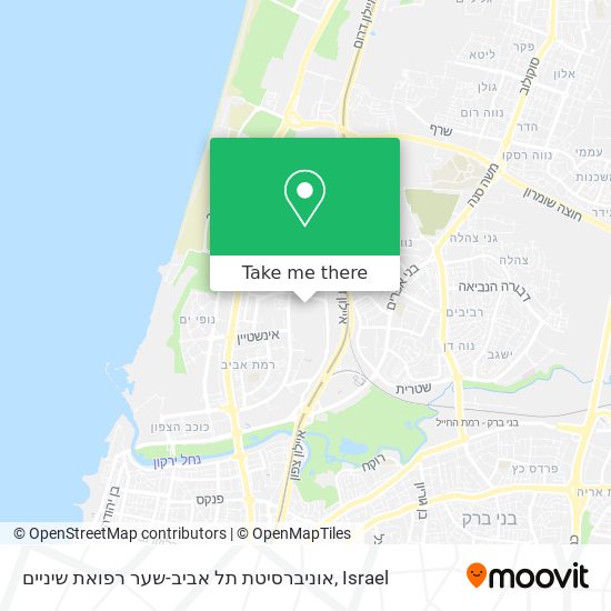 אוניברסיטת תל אביב-שער רפואת שיניים map