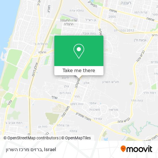 ברזים מרכז השרון map