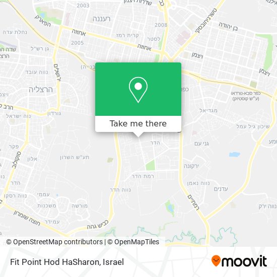 Fit Point Hod HaSharon map