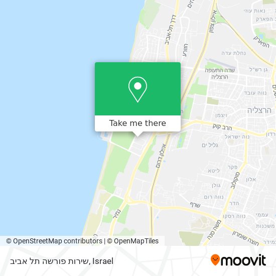 Карта שירות פורשה תל אביב