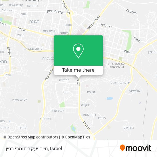 Карта חיים יעקב חומרי בניין