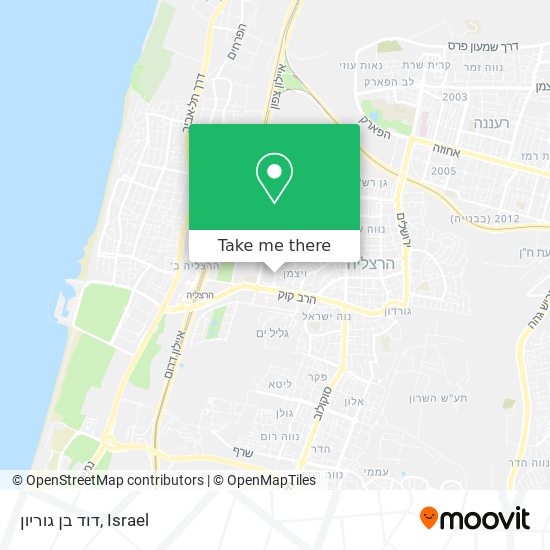 דוד בן גוריון map