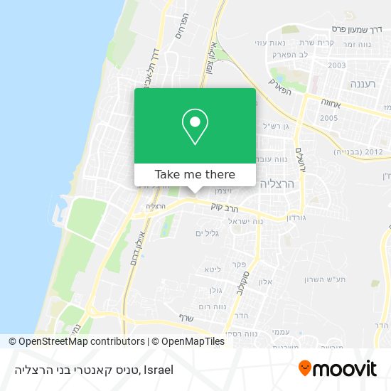 טניס קאנטרי בני הרצליה map