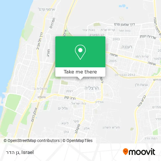Карта גן הדר
