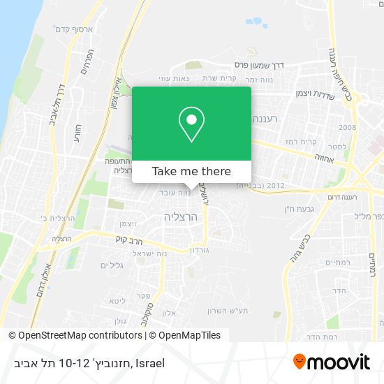 Карта חזנוביץ' 10-12 תל אביב